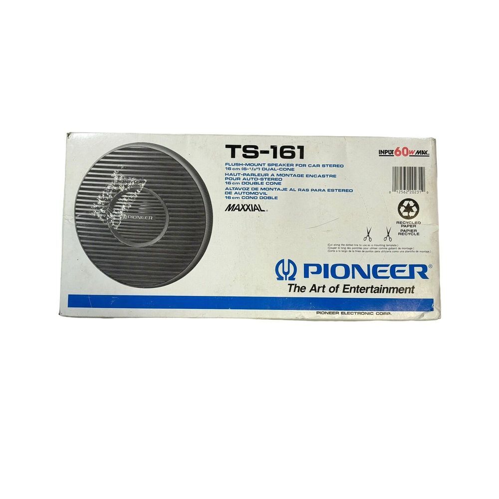 Vintage 1980s Pioneer Ts-161 20/60w Car‎ Stereo Speakers New Open Box